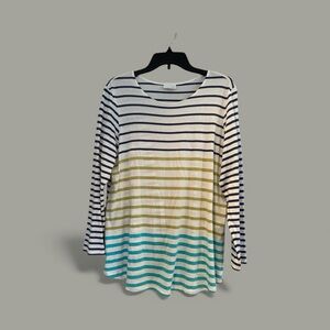 J.Jill Striped Long Sleeve Top